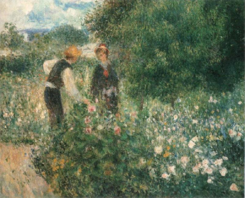 Pierre-Auguste Renoir Picking Flowers oil painting image